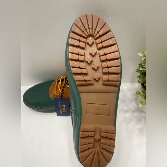 NEW NEW Polo Ralph Lauren Claus Lace Up Men's Sherpa Lined Duck Boots Brown 8,11 - Picture 4 of 9